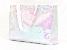 Load image into Gallery viewer, Iridescent White Sequin Tote Bag