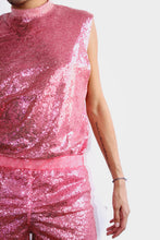 Load image into Gallery viewer, Pink Sequin Muscle Tee