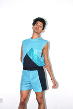 Load image into Gallery viewer, Blue Asymmetrical Shorts