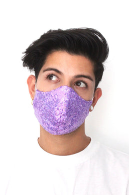 Iridescent Violet Sequin Face Mask