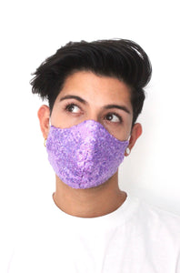 Iridescent Violet Sequin Face Mask