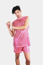 Load image into Gallery viewer, Pink Sequin Muscle Tee