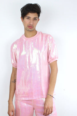 Pink Sequin Box Tee