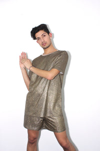 Champagne Glitter Shorts