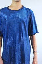 Load image into Gallery viewer, Deep Blue Scales Longline Tee